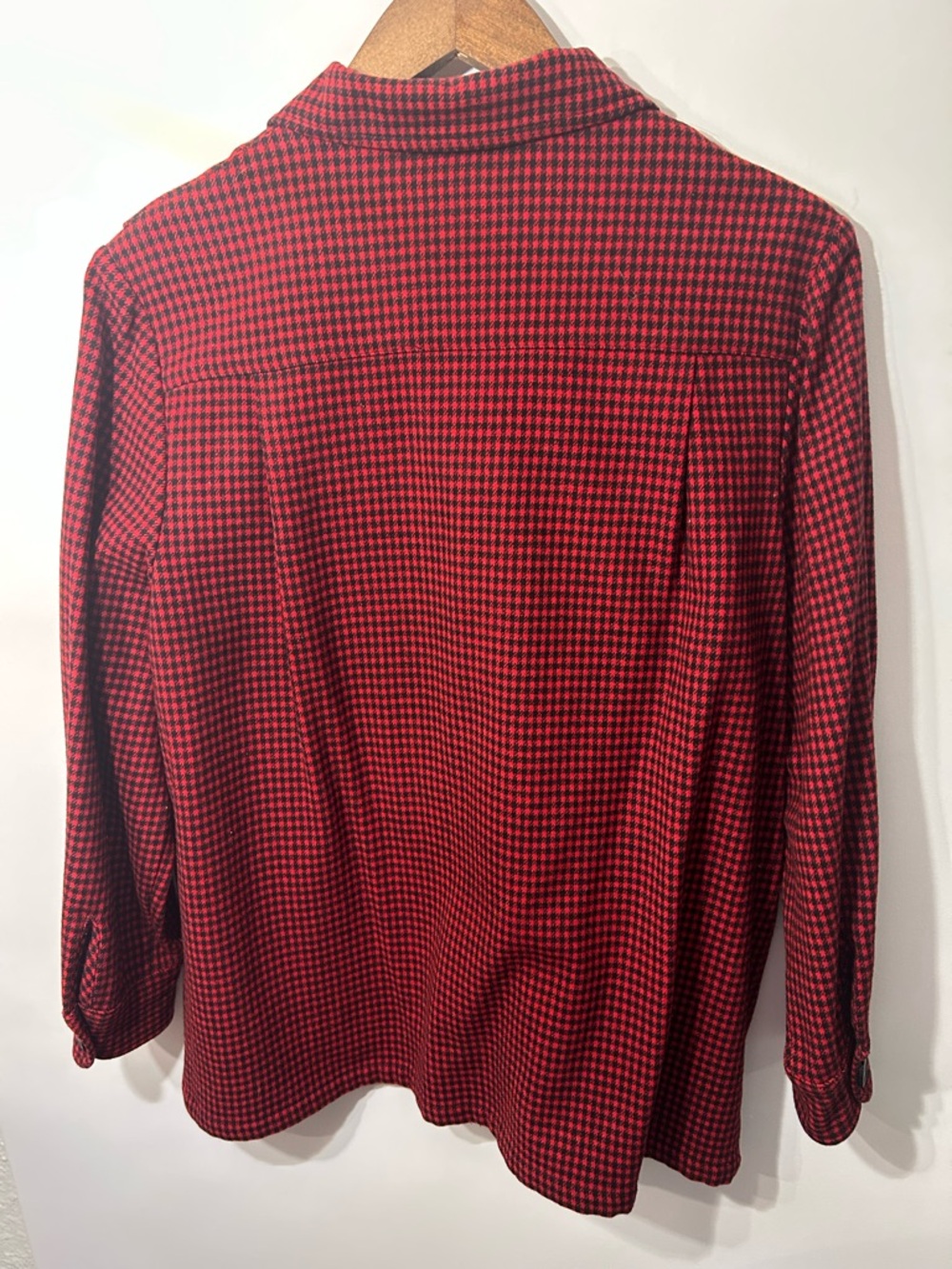 Pendleton Wool Houndstooth Jacket Red Black Button Front Women’s Size M - Picture 4 of 10